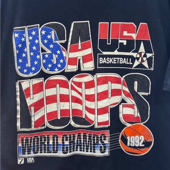 Vintage 1992 USA Dream Team Basketball World Champs Single Stitch T-Shirt Large - Picture 2 of 7